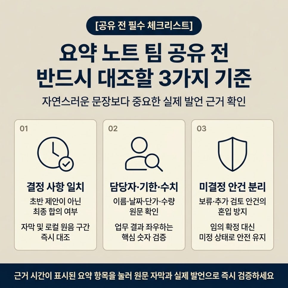 How summary items link back to captions and the recording